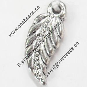 Pendant, Zinc Alloy Jewelry Findings, Leaf, 17x18mm, Sold by Bag