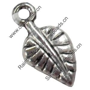 Pendant, Zinc Alloy Jewelry Findings, Leaf, 8x15mm, Sold by Bag
