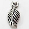 Pendant, Zinc Alloy Jewelry Findings, Leaf, 7x15mm, Sold by Bag