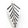 Pendant, Zinc Alloy Jewelry Findings, Leaf, 8x16mm, Sold by Bag