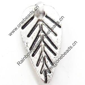Pendant, Zinc Alloy Jewelry Findings, Leaf, 8x16mm, Sold by Bag