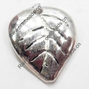 Pendant, Zinc Alloy Jewelry Findings, Leaf, 16x20mm, Sold by Bag