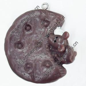 Resin Pendants, 38x40mm, Sold by Bag