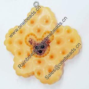 Resin Pendants, Flower, 49x49mm, Sold by Bag