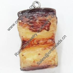 Resin Pendants, 17x25mm, Sold by Bag