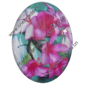 Resin Cabochons, No-Hole Jewelry findings, Faceted Oval, 30x45mm, Sold by PC