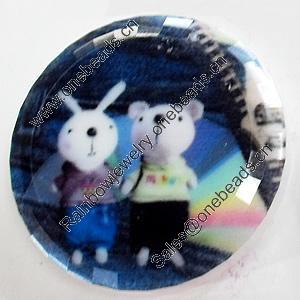 Resin Cabochons, No-Hole Jewelry findings, Round, 39mm, Sold by PC