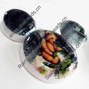 Resin Cabochons, No-Hole Jewelry findings, 49x39mm, Sold by PC