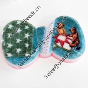 Resin Cabochons, No-Hole Jewelry findings, Bowknot, 48x29mm, Sold by PC