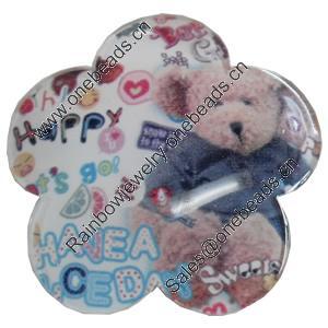 Resin Cabochons, No-Hole Jewelry findings, Flower, 50mm, Sold by PC