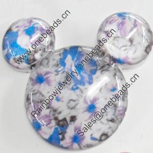 Resin Cabochons, No-Hole Jewelry findings, Animal Head, 55x50mm, Sold by PC