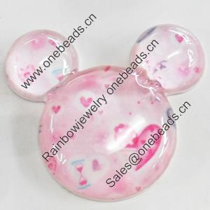 Resin Cabochons, No-Hole Jewelry findings, Animal Head, 55x50mm, Sold by PC