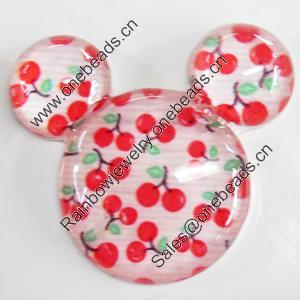 Resin Cabochons, No-Hole Jewelry findings, Animal Head, 55x50mm, Sold by PC