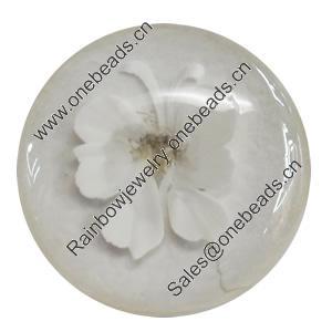 Resin Cabochons, No-Hole Jewelry findings, Round, 43mm, Sold by PC