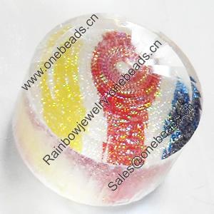 Resin Cabochons, No-Hole Jewelry findings, 18mm, Sold by PC