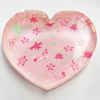 Resin Cabochons, No-Hole Jewelry findings, Heart, 42x36mm, Sold by PC