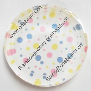 Resin Cabochons, No-Hole Jewelry findings, Round, 39mm, Sold by PC