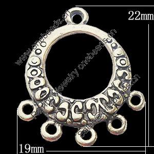 Connector, Zinc Alloy Jewelry Findings, 19x22mm, Sold by Bag
