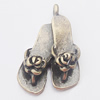 Pendant, Zinc Alloy Jewelry Findings, Shoes 15x24mm, Sold by Bag