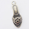 Pendant, Zinc Alloy Jewelry Findings, Shoes 8x23mm, Sold by Bag