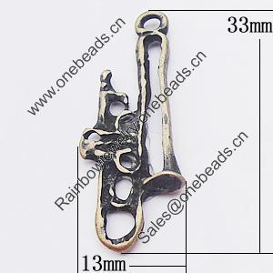 Pendant, Zinc Alloy Jewelry Findings, 13x33mm, Sold by Bag