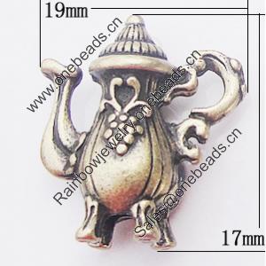 Pendant, Zinc Alloy Jewelry Findings, 19x17mm, Sold by Bag