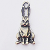 Pendant, Zinc Alloy Jewelry Findings, Rabbit 10x24mm, Sold by Bag