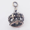 Pendant, Zinc Alloy Jewelry Findings, Crown 12x19mm, Sold by Bag
