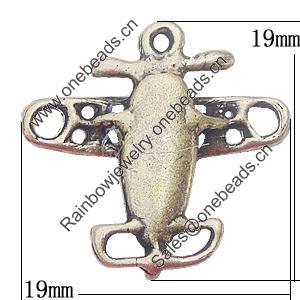 Pendant, Zinc Alloy Jewelry Findings, Plane 19x19mm, Sold by Bag