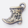 Pendant, Zinc Alloy Jewelry Findings, Boot 13x15mm, Sold by Bag
