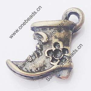 Pendant, Zinc Alloy Jewelry Findings, Boot 13x15mm, Sold by Bag