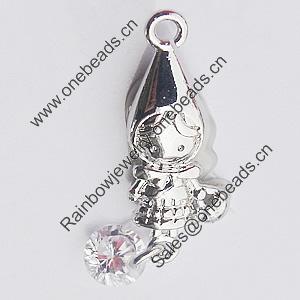 Pendant, Zinc Alloy Jewelry Findings, 7x18mm, Sold by Bag