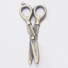 Pendant, Zinc Alloy Jewelry Findings, Scissors 11x26mm, Sold by Bag