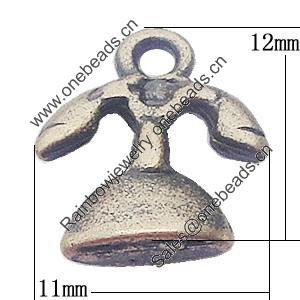 Pendant, Zinc Alloy Jewelry Findings, Telephone 11x12mm, Sold by Bag