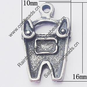 Pendant, Zinc Alloy Jewelry Findings, 10x16mm, Sold by Bag