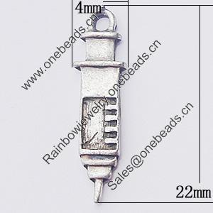 Pendant, Zinc Alloy Jewelry Findings, 4x22mm, Sold by Bag