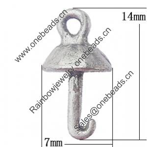 Pendant, Zinc Alloy Jewelry Findings, Umbrella 7x14mm, Sold by Bag
