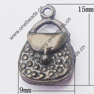 Pendant, Zinc Alloy Jewelry Findings, Bag 9x15mm, Sold by Bag