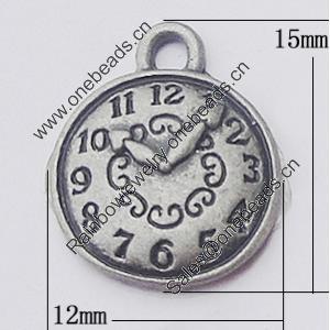 Pendant, Zinc Alloy Jewelry Findings, 12x15mm, Sold by Bag