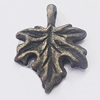 Pendant, Zinc Alloy Jewelry Findings, Leaf 14x17mm, Sold by Bag