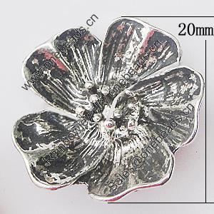 Pendant, Zinc Alloy Jewelry Findings, Flower 20mm, Sold by Bag