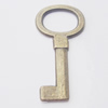 Pendant, Zinc Alloy Jewelry Findings, Key 15x32mm, Sold by Bag