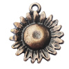 Pendant, Zinc Alloy Jewelry Findings, Flower 15x16mm, Sold by Bag
