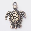 Pendant, Zinc Alloy Jewelry Findings, Tortoise 17x23mm, Sold by Bag