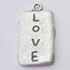 Pendant, Zinc Alloy Jewelry Findings, Rectangle 14x26mm, Sold by Bag