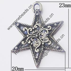 Pendant, Zinc Alloy Jewelry Findings, 20x23mm, Sold by Bag