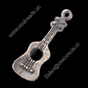 Pendant, Zinc Alloy Jewelry Findings, Quitar 9x28mm, Sold by Bag