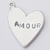 Pendant, Zinc Alloy Jewelry Findings, Hollow Heart 17x22mm, Sold by Bag