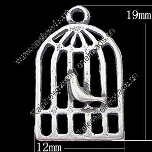 Pendant, Zinc Alloy Jewelry Findings, 12x19mm, Sold by Bag