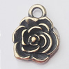 Pendant, Zinc Alloy Jewelry Findings, Flower 12x15mm, Sold by Bag